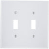 Leviton 2-Gang Smooth Plastic Mid-Way Toggle Switch Wall Plate, White