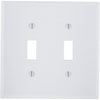 Leviton 2-Gang Smooth Plastic Mid-Way Toggle Switch Wall Plate, White