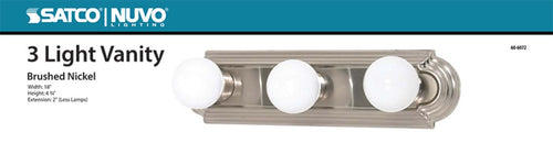 Satco 60-6072 3 LT 18 Racetrack Vanity